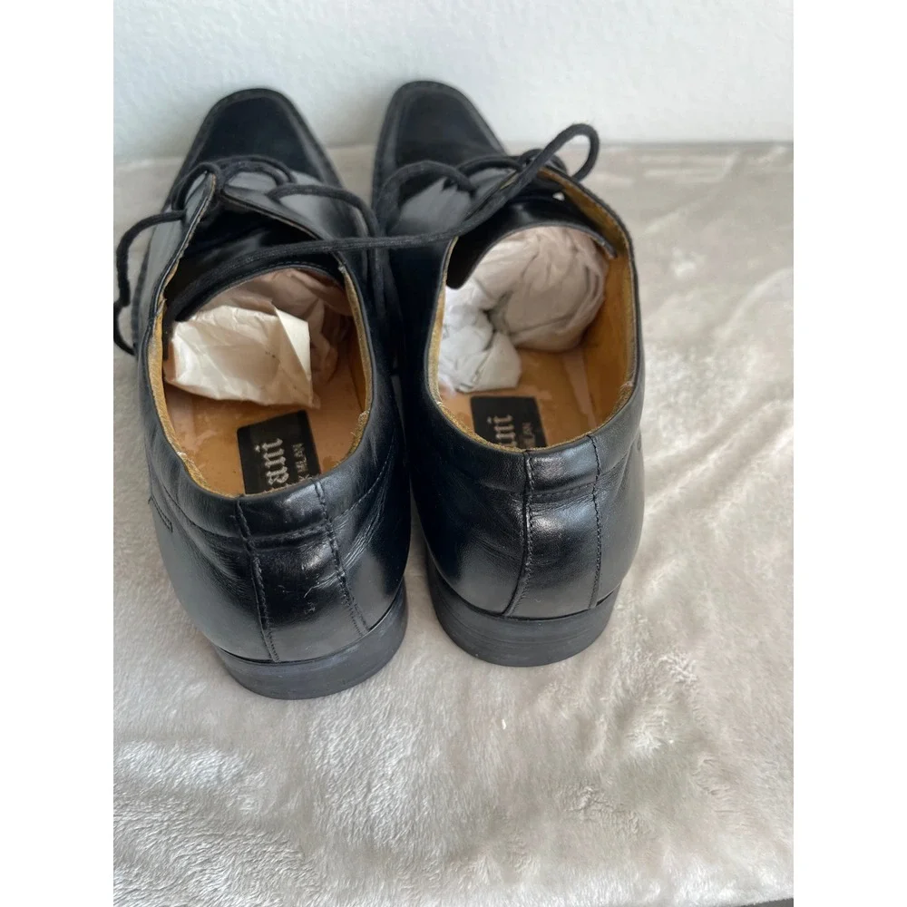 Juliani New York Milan Mens Black Leather Suede Square Toe Oxford Shoes Size 8